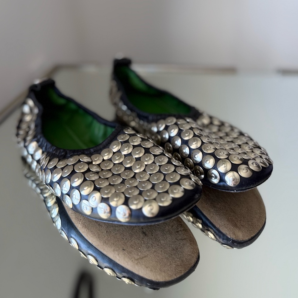 Like New TORY BURCH Studded Ballet In Perfect Black 6.5 $498 - Picture 6 of 12